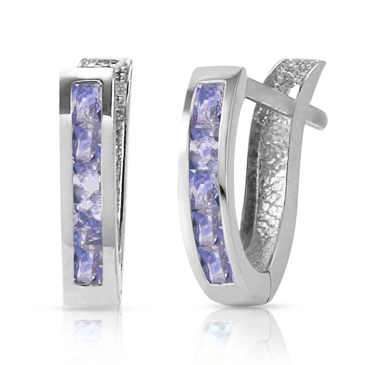 0.95 Carat 14K Solid White Gold Consequences Tanzanite Earrings