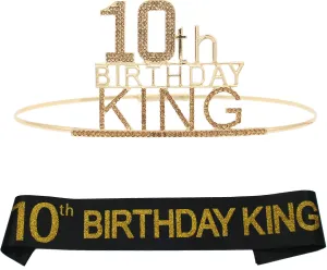 10th Birthday King Crown and Sash for Boy,Its My 10th Birthday King Crown Boy,10th