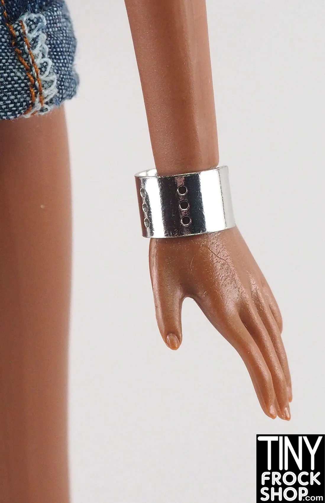 12" Fashion Doll Silver Decorative Cuff Bracelets