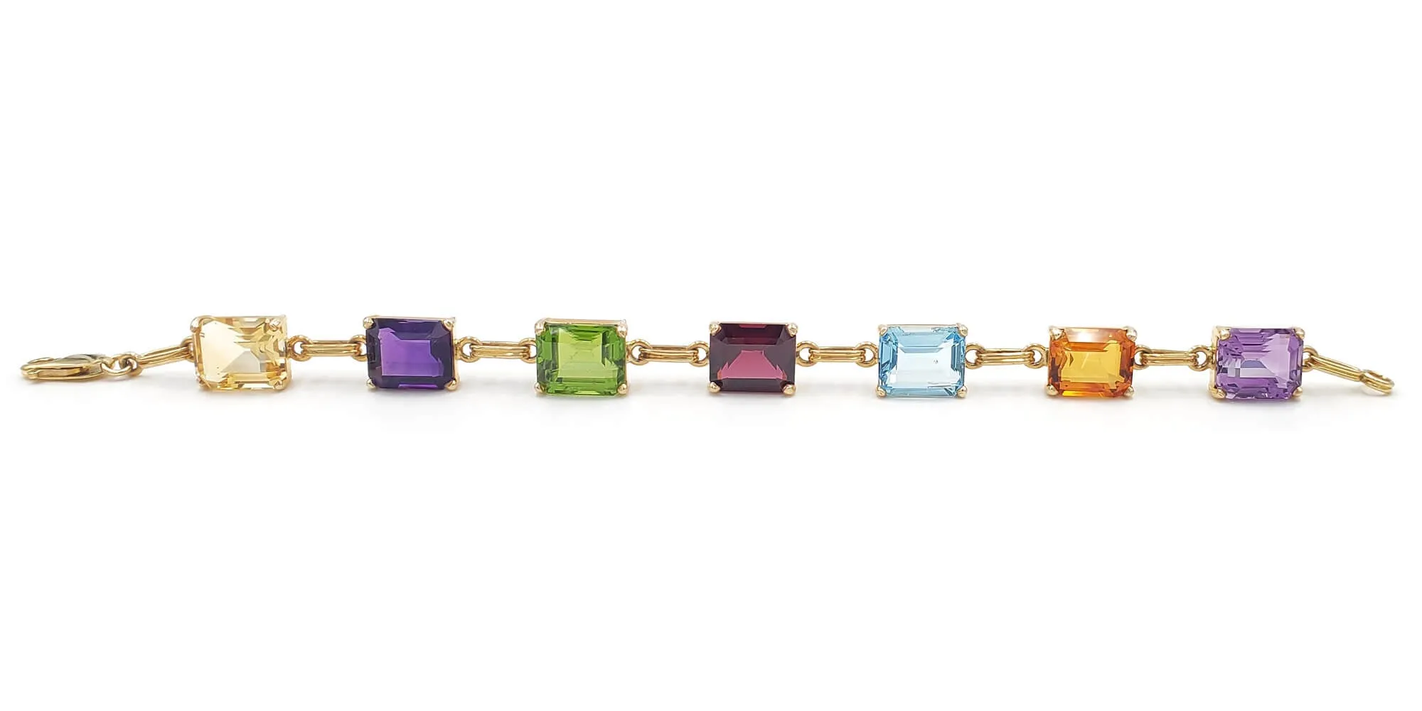 14K Yellow Gold Multi-gemstone Bracelet