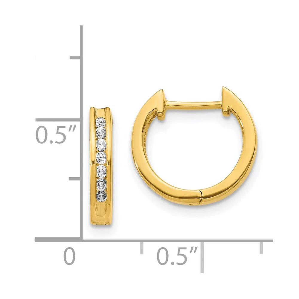 1/5 CTW Diamond Hoop Earrings in 14KT Yellow Gold