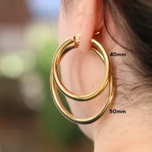 18K Gold-Filled Thick Hoops | Gold Large Hoops Earrings For Women | Diana Hoops