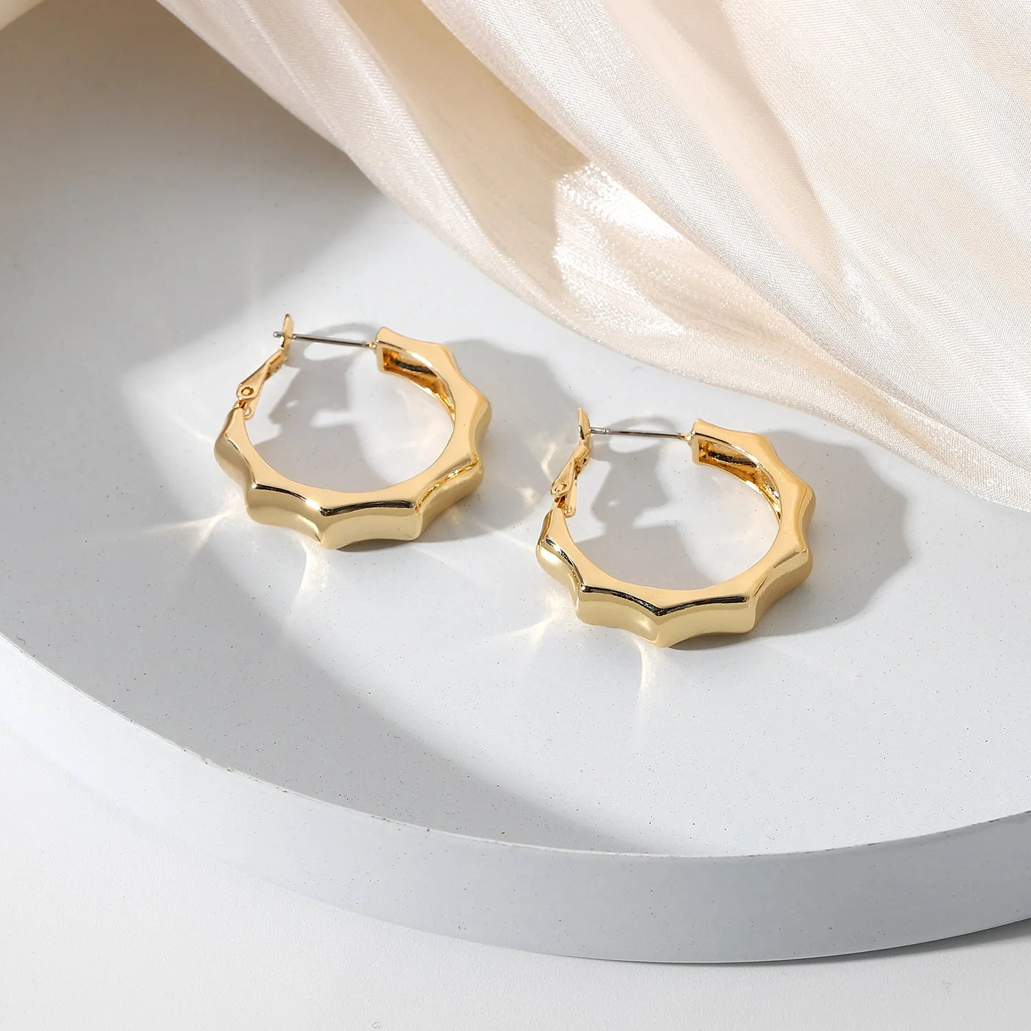 18k Gold-Filled Trendy Hoop Earrings