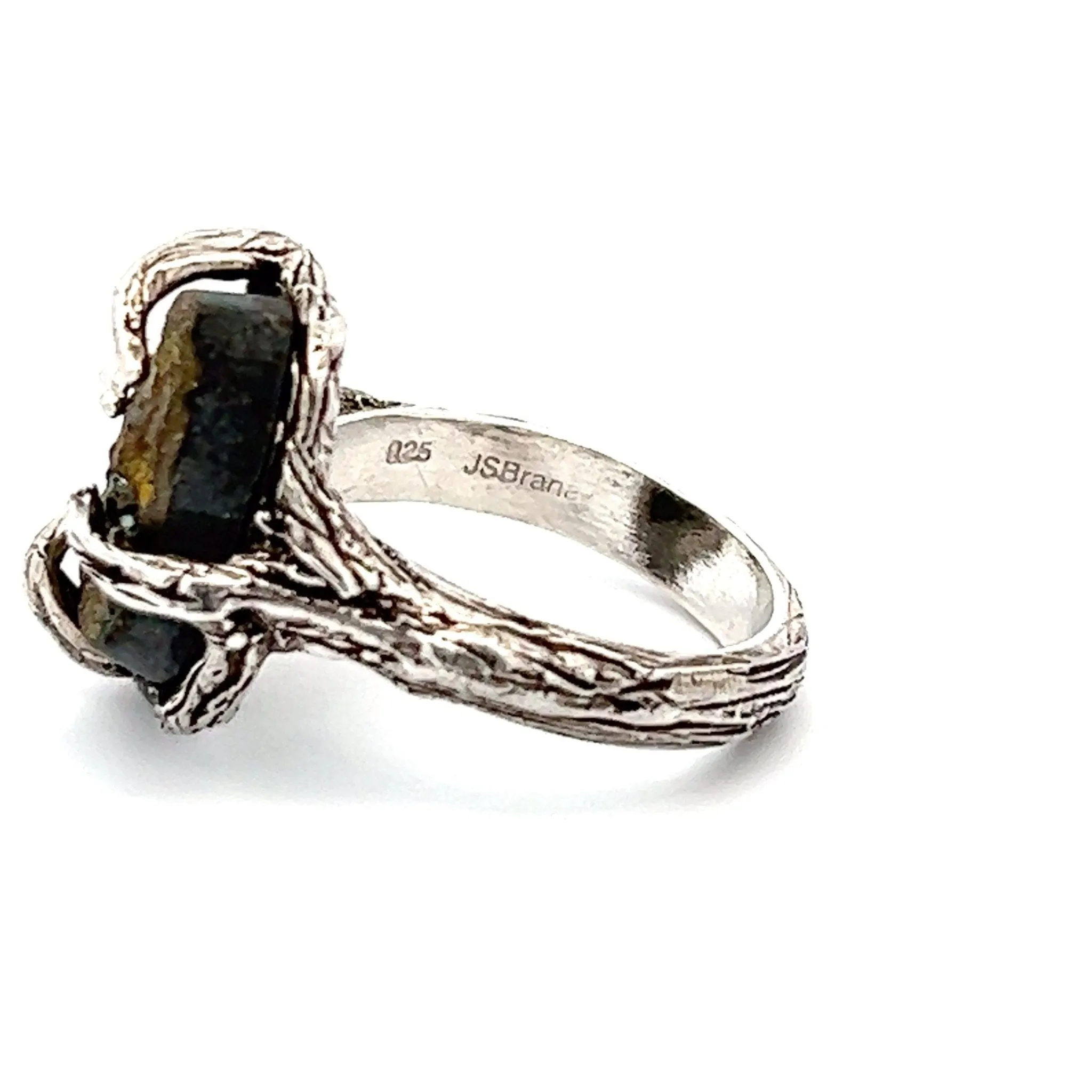 9 CT Pyrite Sterling Silver Tree Branch Ring