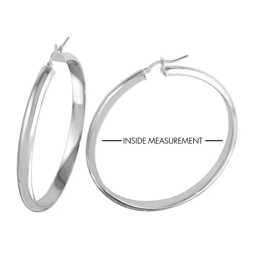 925 Sterling Silver High Polish Electroforming Rounded 5mm Hoop Earring - ARE00023SL-50