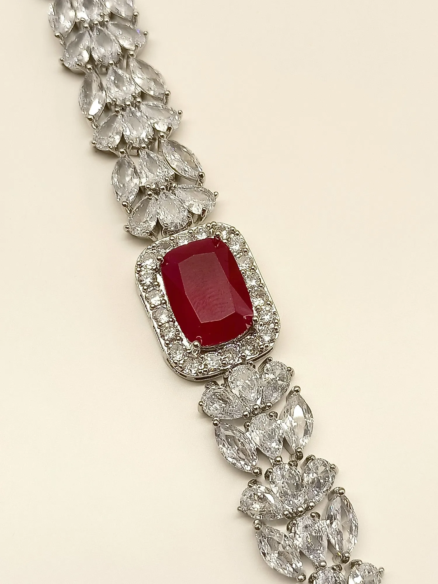 Adelyn Ruby American Diamond Bracelet