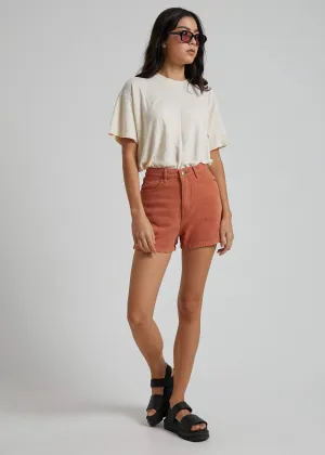 Afends Womens Seventy Threes - Twill Short - Tobacco