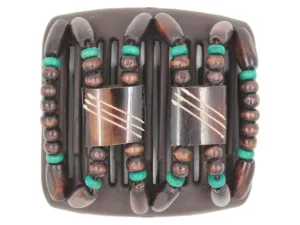 African Butterfly Chameleon Hair Comb - Stones & Bones Brown 30