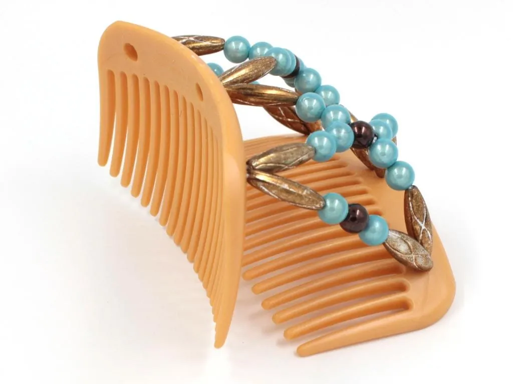 African Butterfly Hair Comb - Dalena Blonde Pearl 21