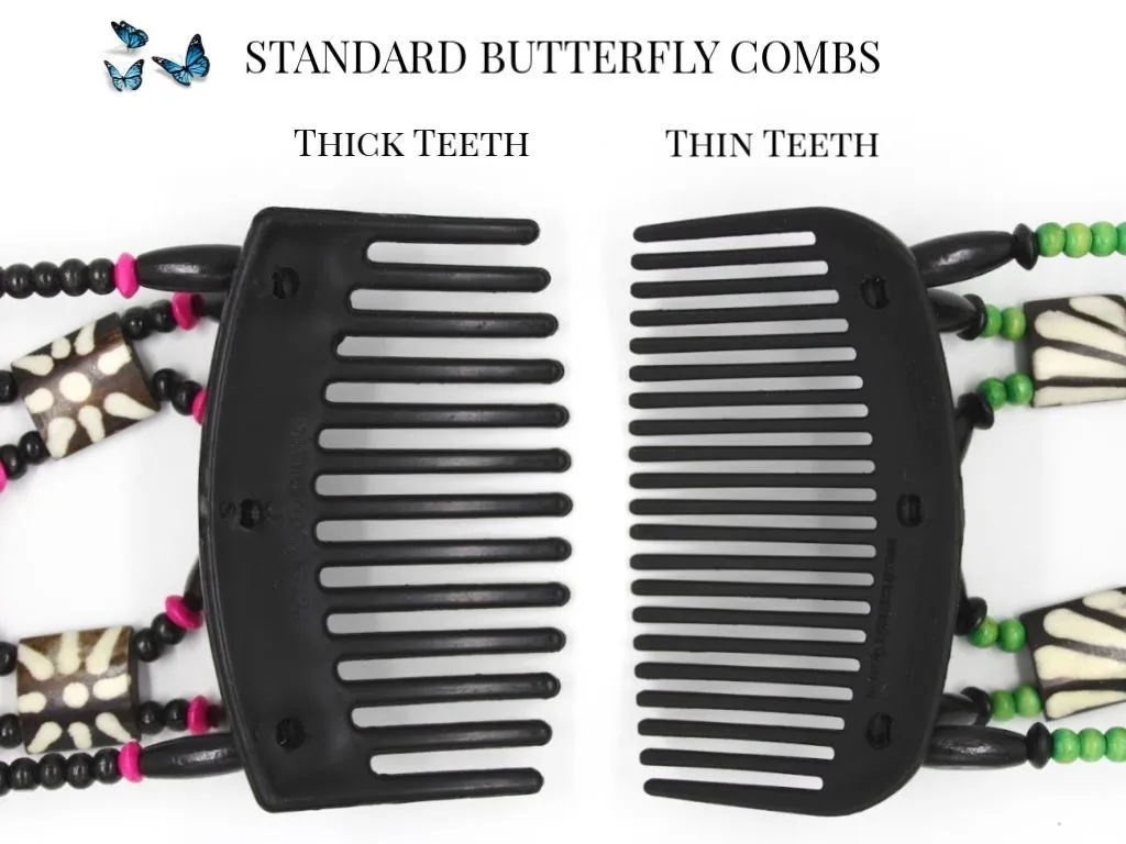 African Butterfly Hair Comb - Stones & Bones Blonde 43