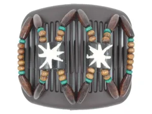 African Butterfly Hair Comb - Stones & Bones Brown 101