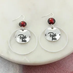 Alabama Slogan Disc Earrings