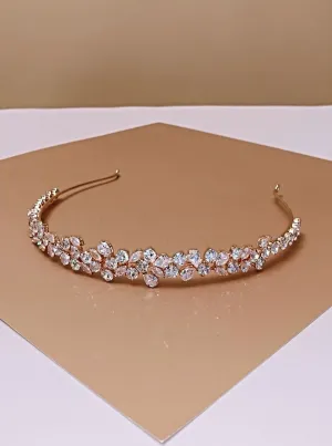 ALIX Rose Gold Wedding Headband, Swarovski Bridal Tiara