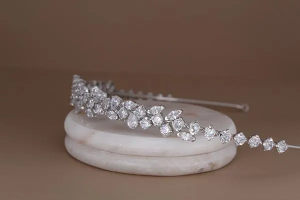 ALIX Rose Gold Wedding Headband, Swarovski Bridal Tiara