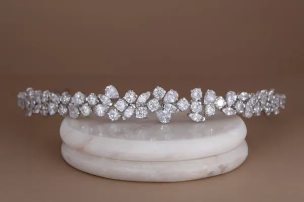 ALIX Rose Gold Wedding Headband, Swarovski Bridal Tiara