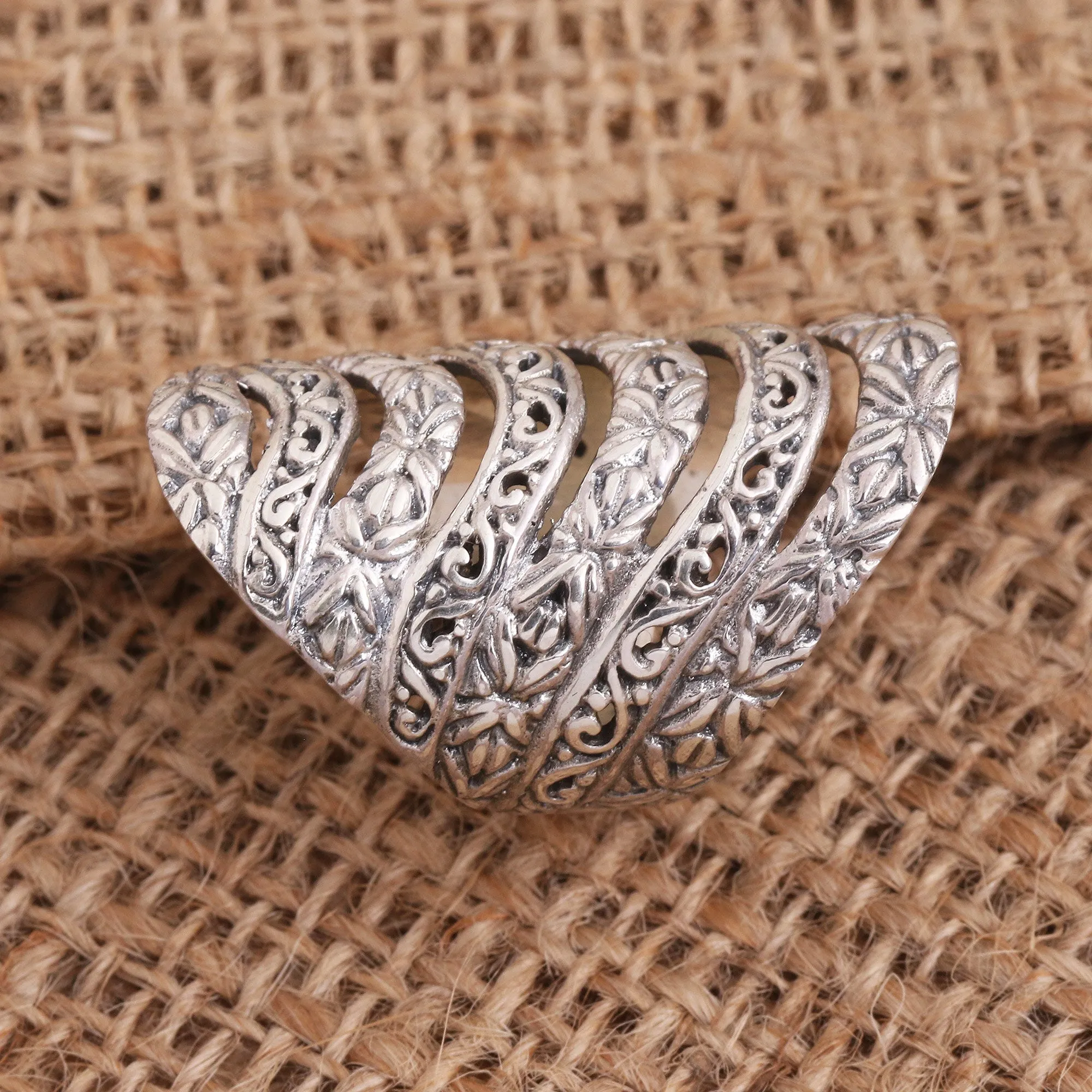 Alluring Layers Seven Layer Sterling Silver Cocktail Ring