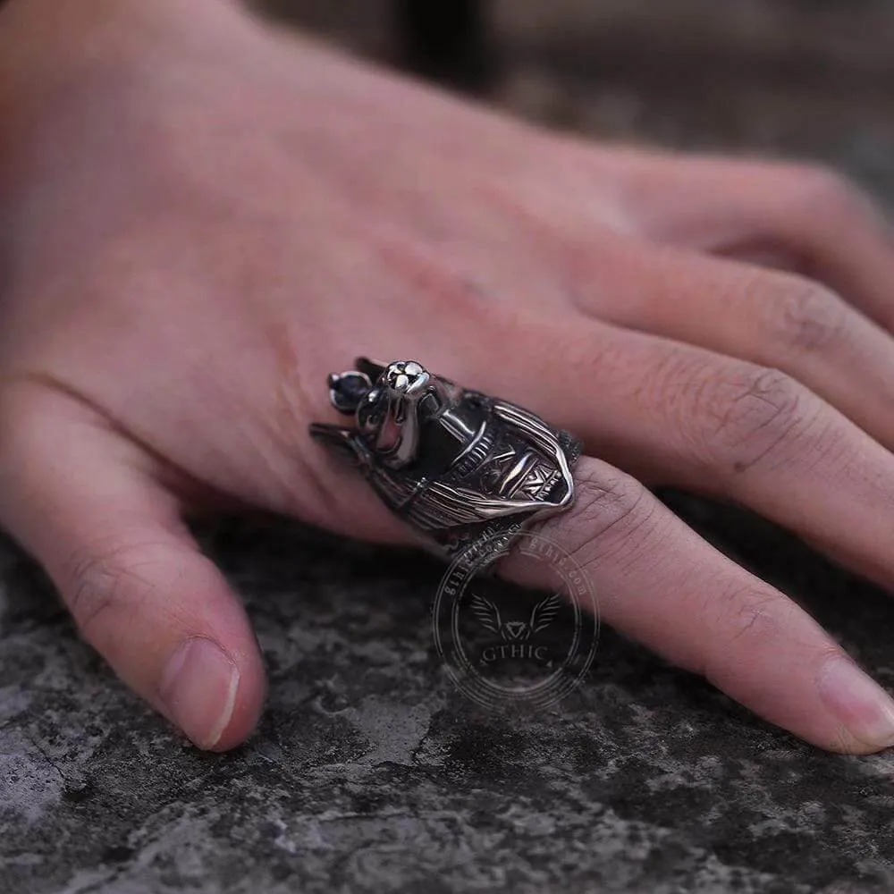 Anubis Sterling Silver Egyptian Mythology Ring