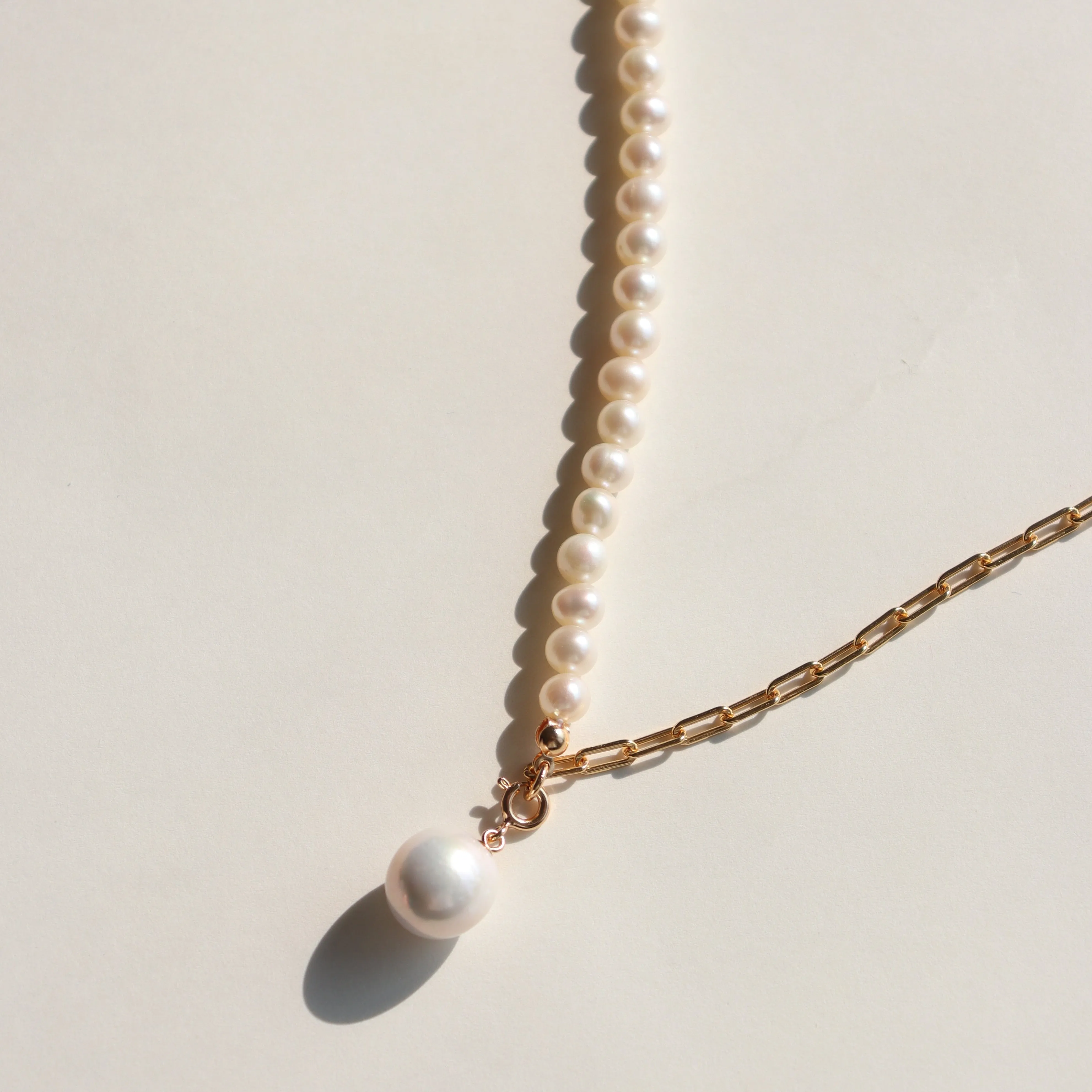 Asymmetric Baroque Pearl Necklace