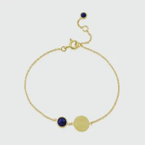 Bali 9ct Gold Lapis Lazuli September Birthstone Bracelet