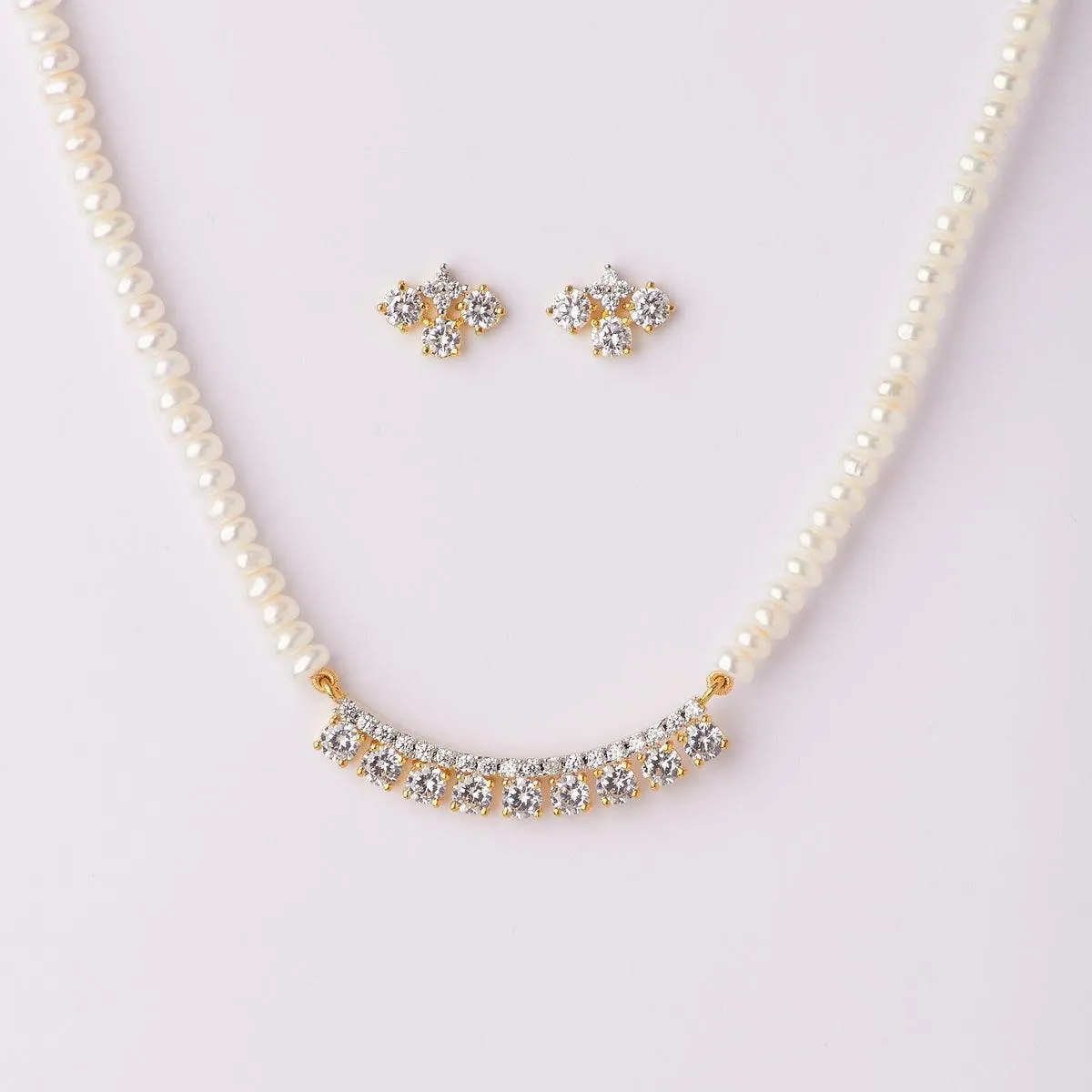 Beautiful Real Pearl Necklace Set