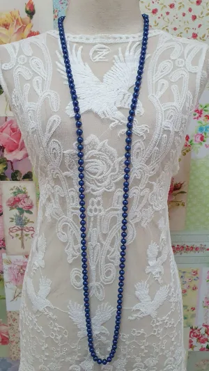 Blue Pearl Beads Necklace JU006