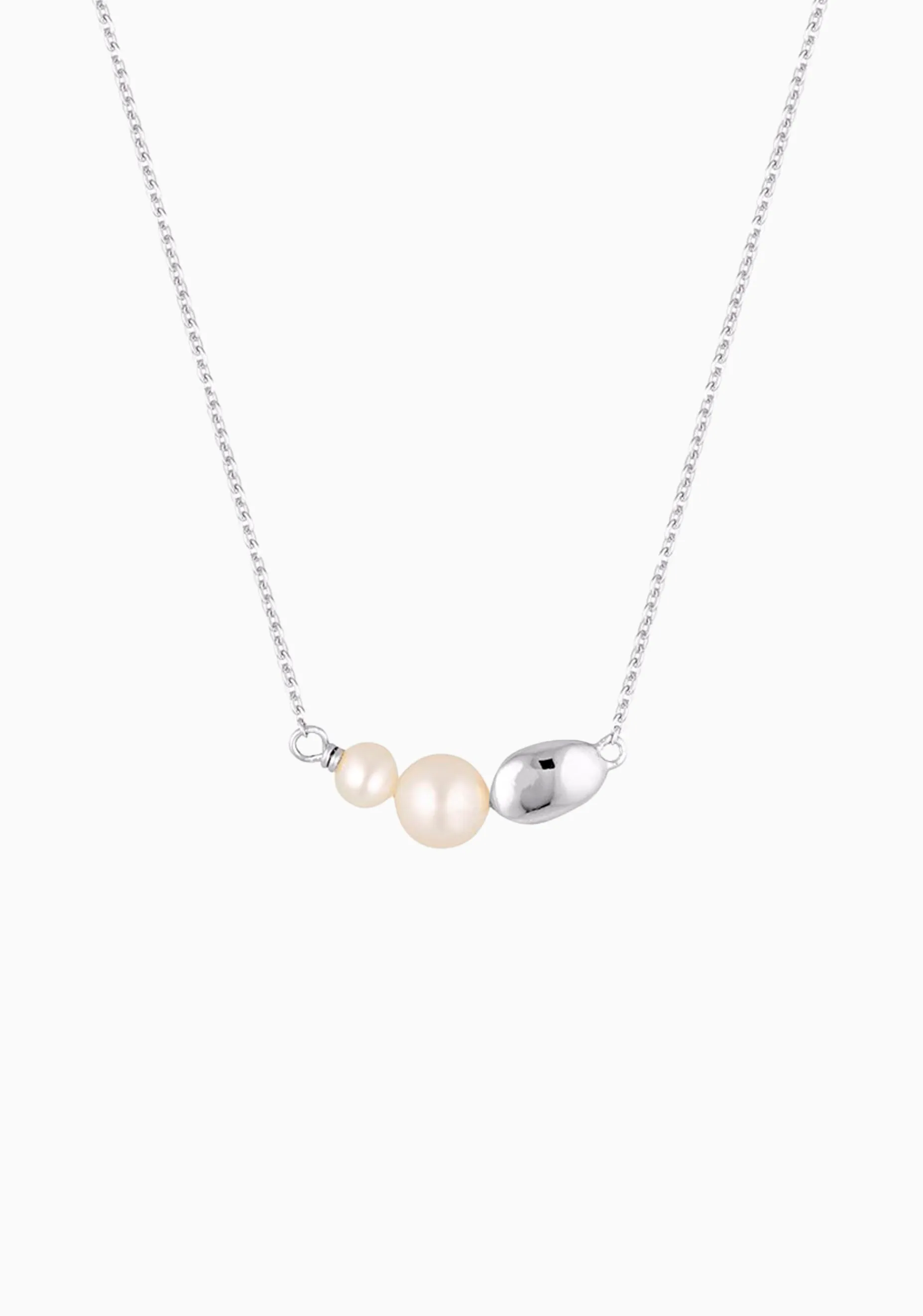 Brook Pearl Necklace_Silver