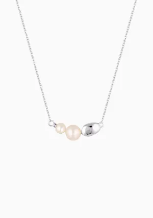 Brook Pearl Necklace_Silver