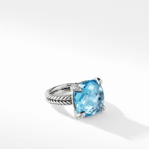 Chatelaine Ring with Blue Topaz Diamonds