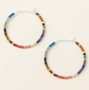 Chromacolor Miyuki Small Hoop - Dark Multi/Silver