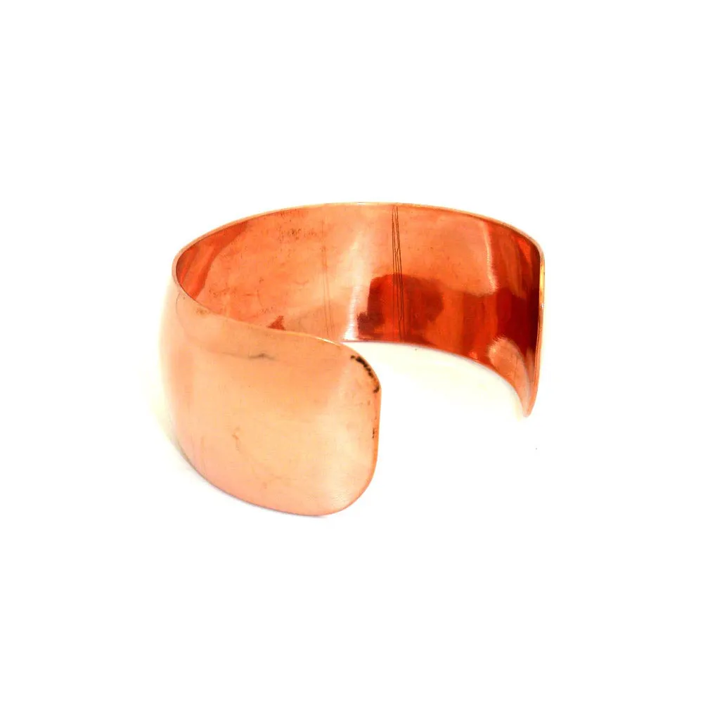 Copper Cuff with Alpaca Silver Mayan Glyph Artisana