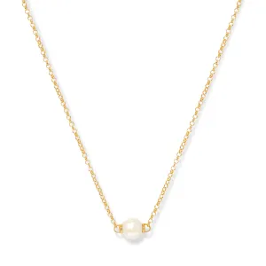 Credo large cultured freshwater pearl pendant on gold cable chain