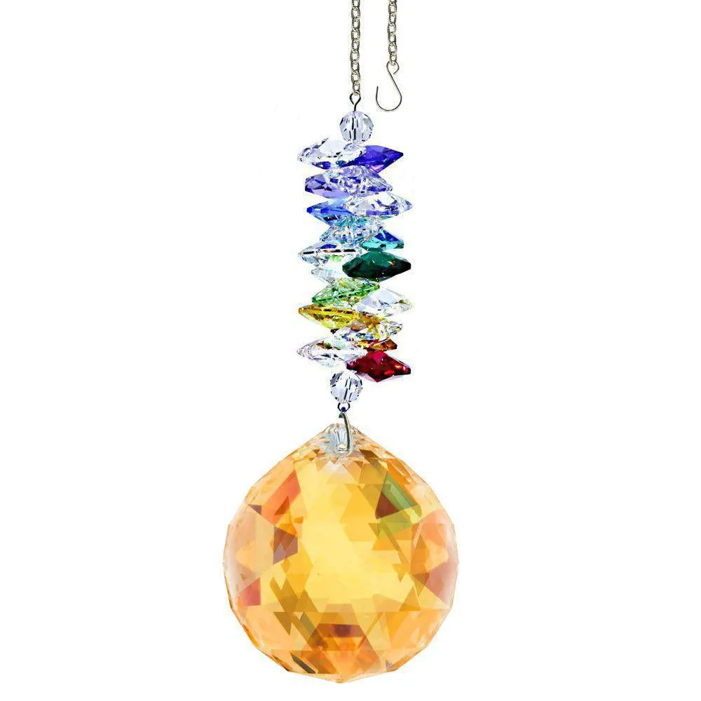 Crystal Ornament Topaz Crystal Ball Prism Colorful Swarovski Crystals 4-/12-inch