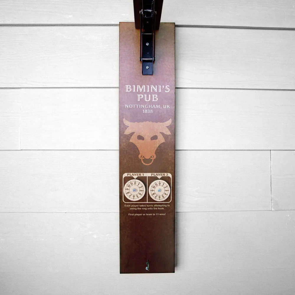 CUSTOMIZABLE Wall Mounted Folding Ring Toss - Bull - Multiple Colors Available!