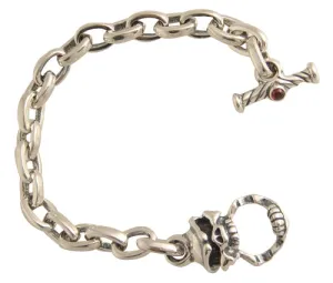 DOUBLE CROSS by Travis Walker - "SKULL TOGGLE" Soft Oval Link Bracelet