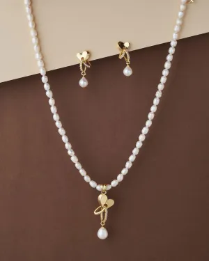 Elegant Real Pearl Necklace Set