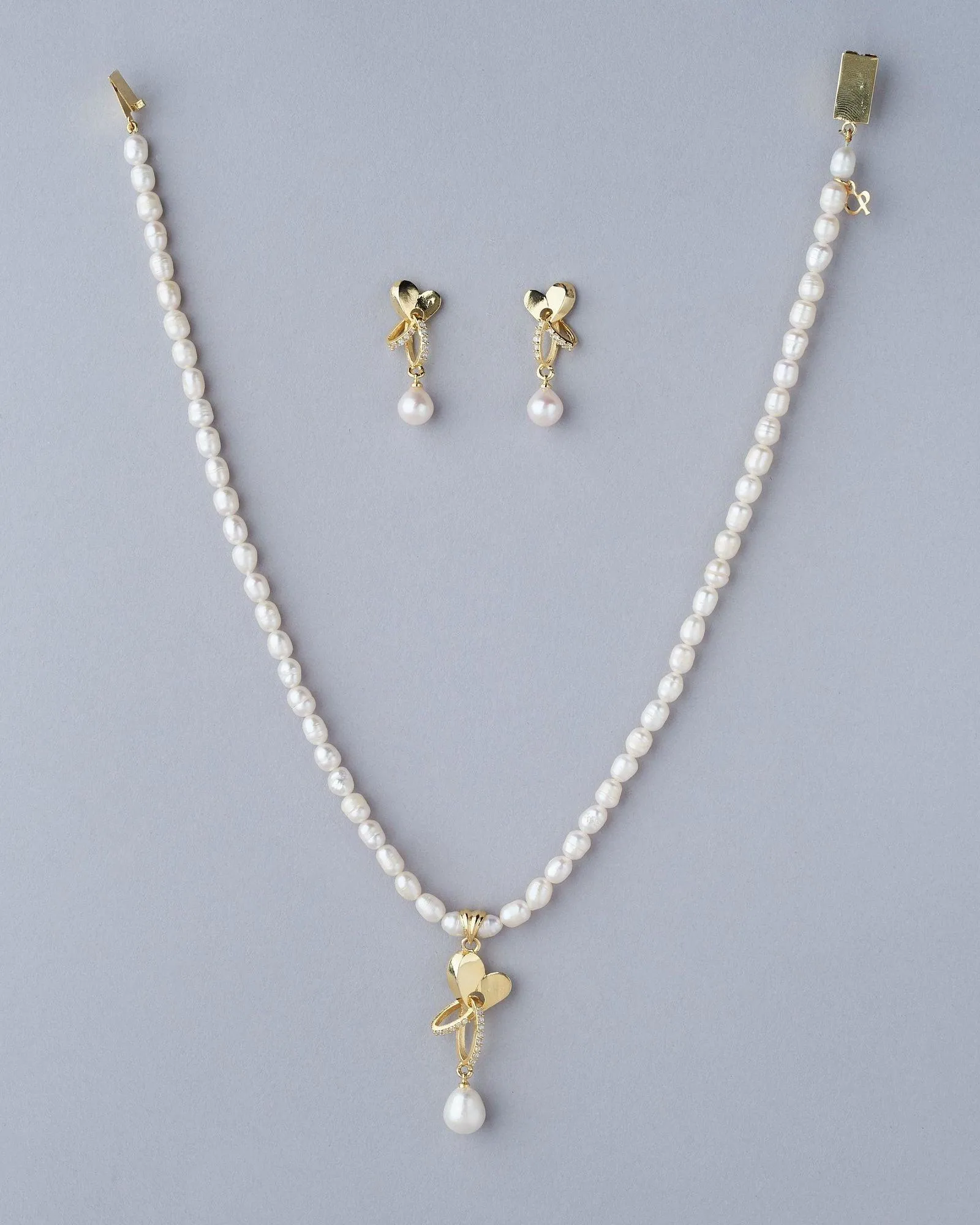 Elegant Real Pearl Necklace Set