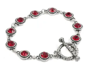 Engraved July Birthstone Crystal Bracelet