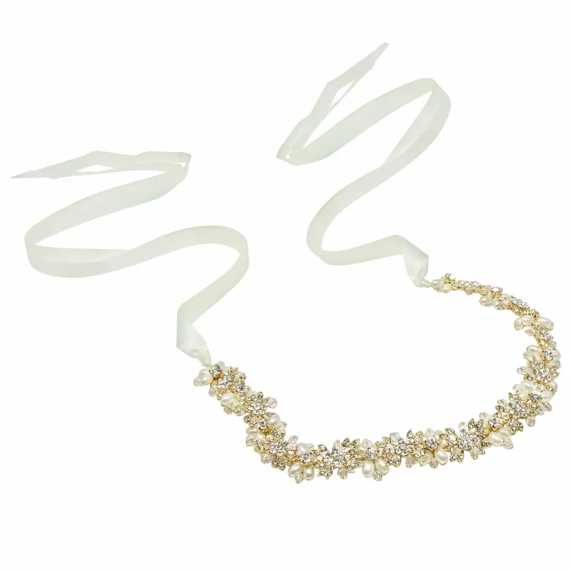 Eva Pearl & Crystal Hair Vine - Available in Gold, Silver and Rose Gold