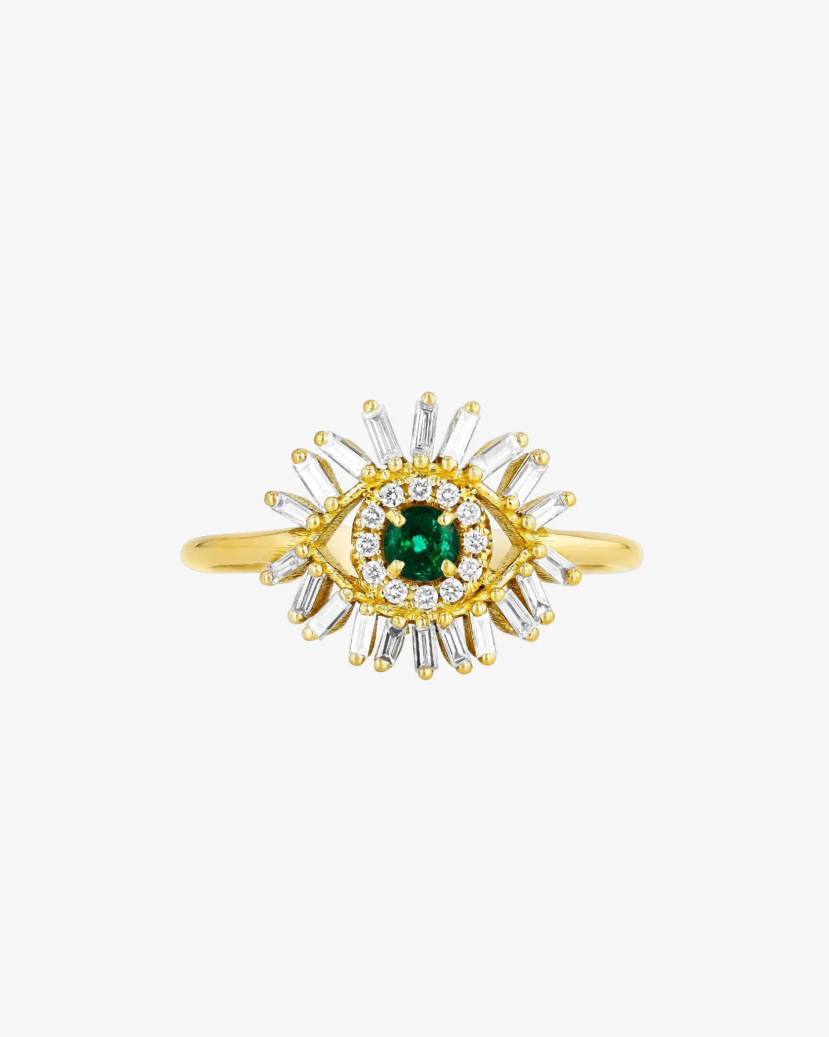 Evil Eye Mini Emerald Ring