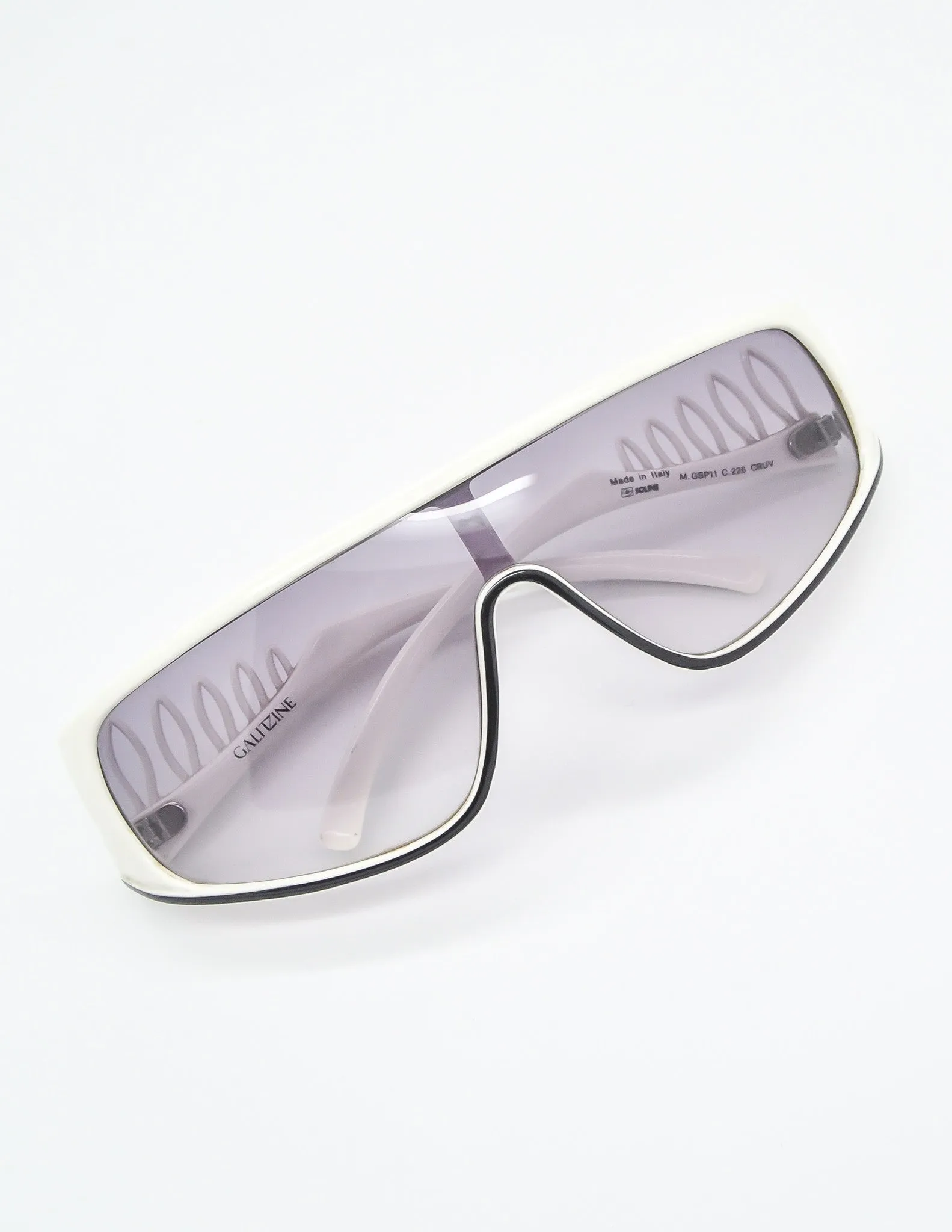 Galitzine Vintage White and Black Comb Side Sunglasses