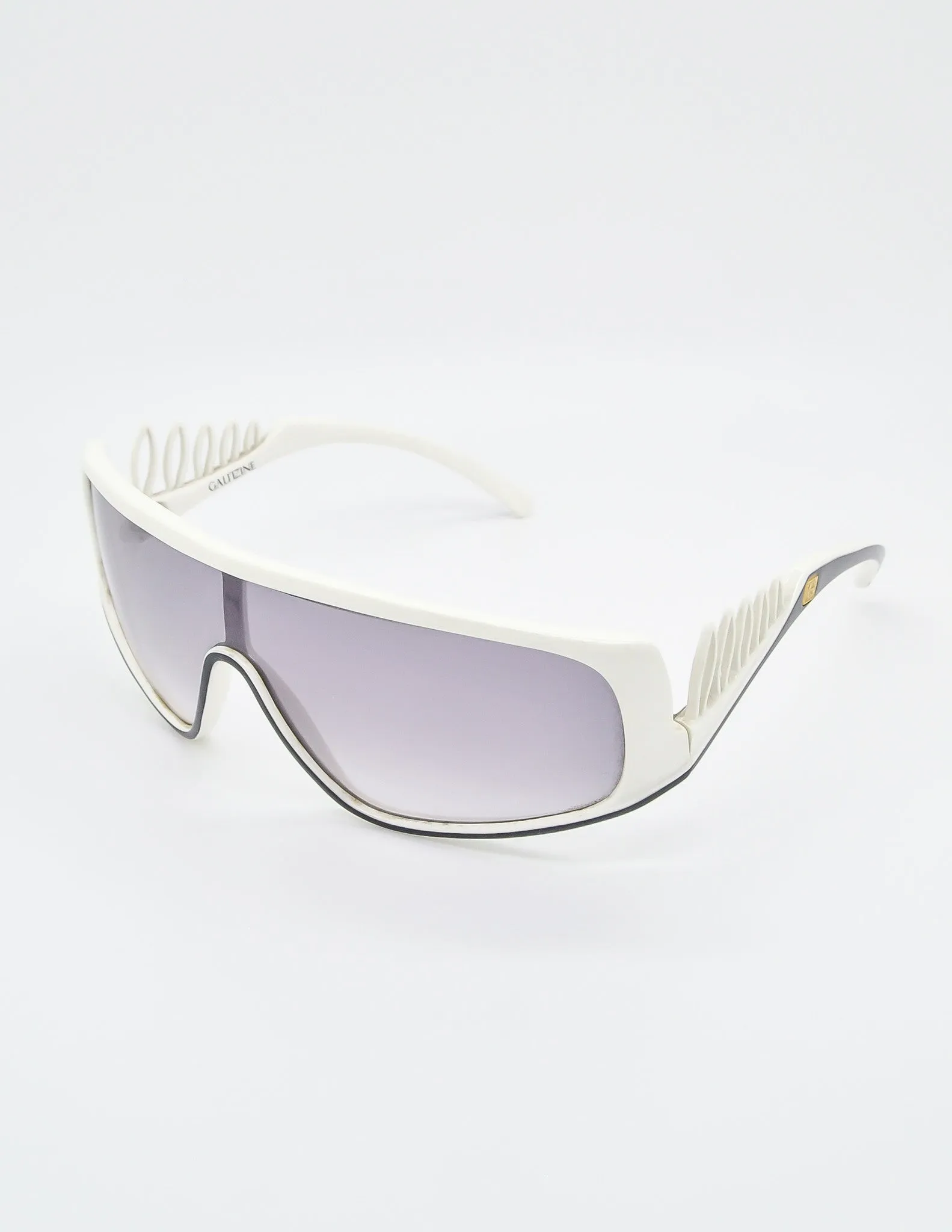 Galitzine Vintage White and Black Comb Side Sunglasses