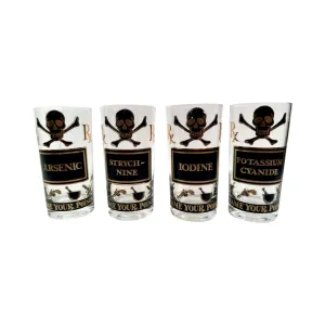 Georges Briard Mid-Century Name Your Poison Glasses (Set of 4)