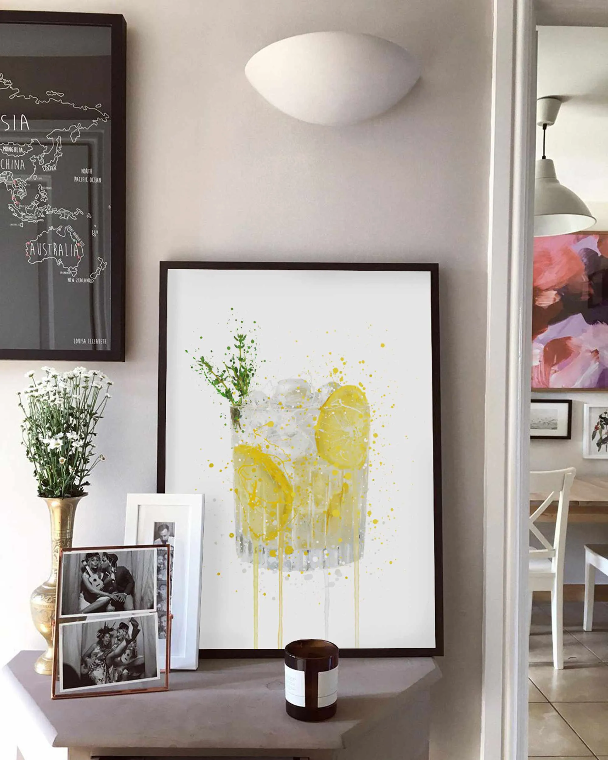 Gin and Tonic 'Lemon & Thyme' Wall Art Print