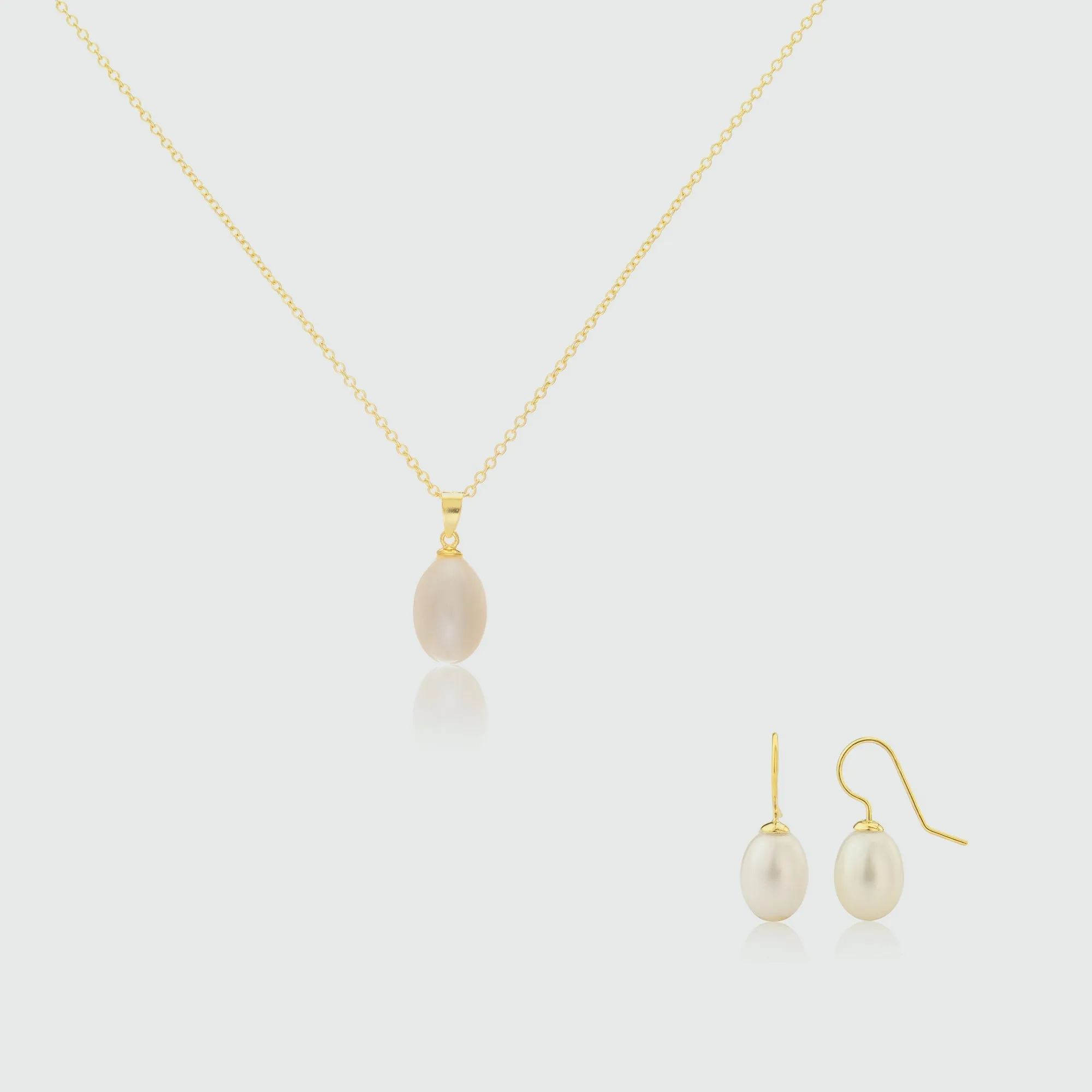 Gloucester White Freshwater Pearl & Gold Vermeil Jewellery Set