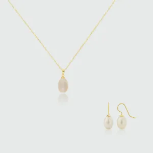 Gloucester White Freshwater Pearl & Gold Vermeil Jewellery Set