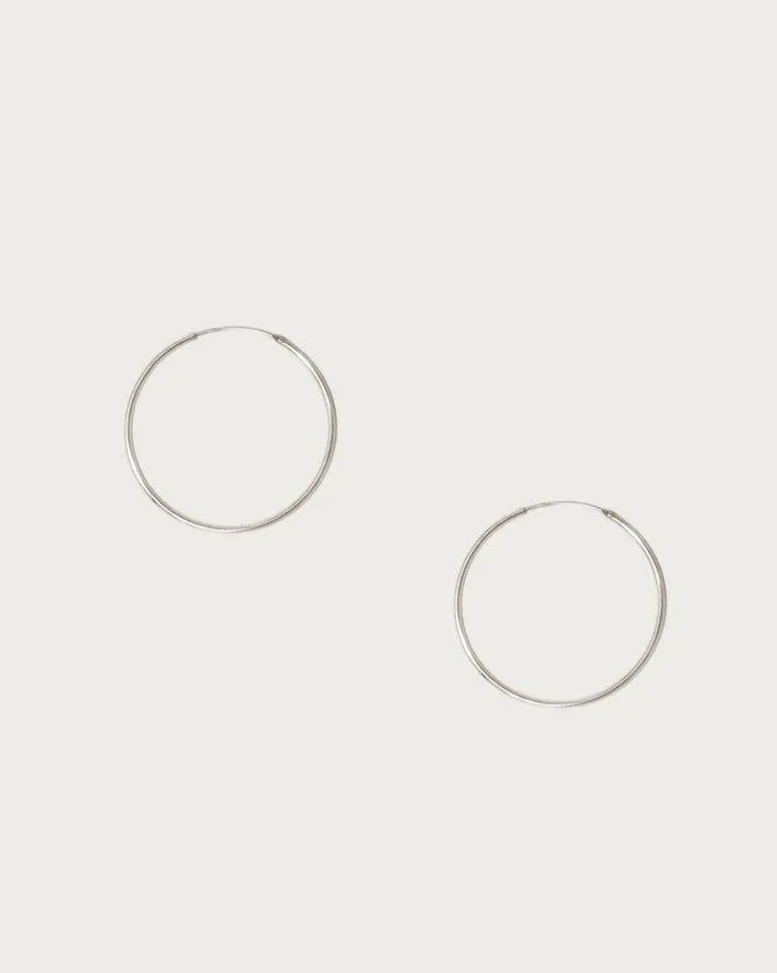 Gold 30mm Skinny Hoop Earrings