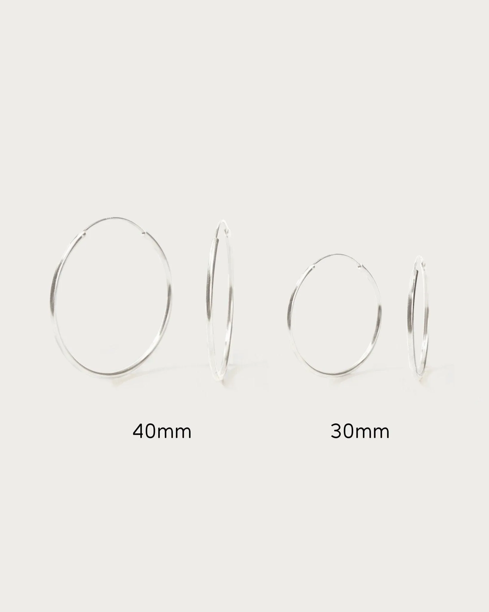 Gold 30mm Skinny Hoop Earrings