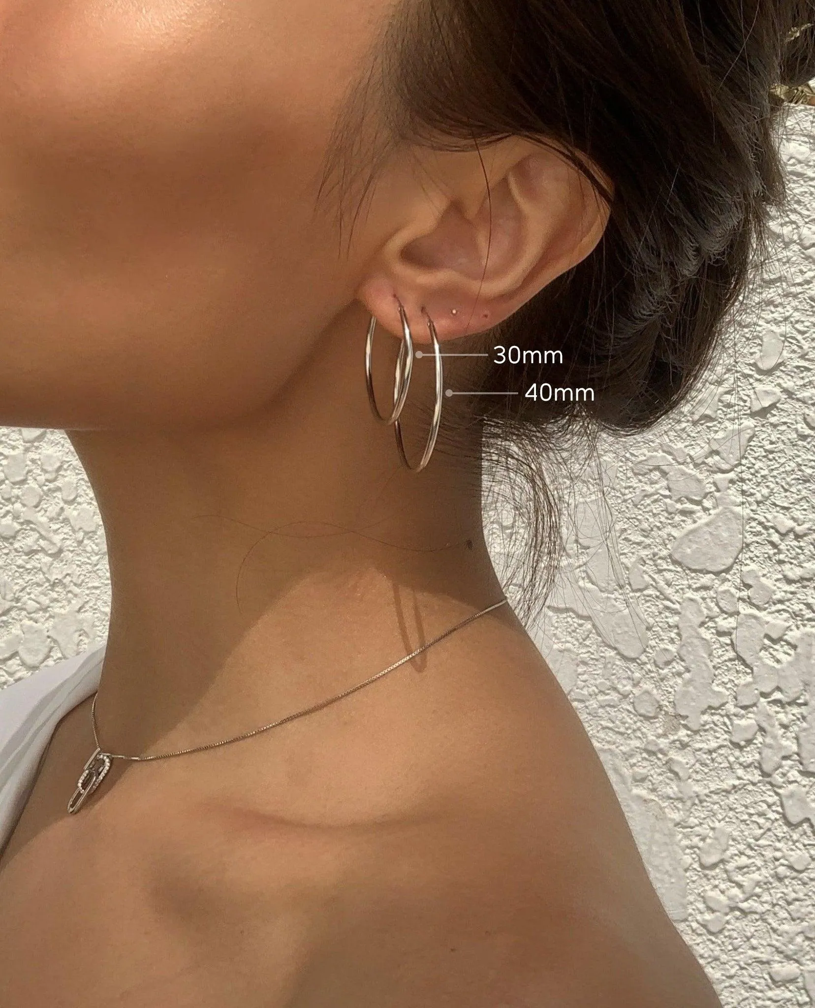 Gold 30mm Skinny Hoop Earrings