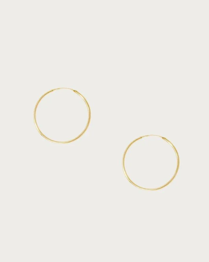 Gold 30mm Skinny Hoop Earrings