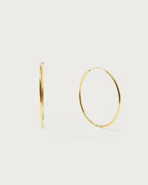 Gold 30mm Skinny Hoop Earrings